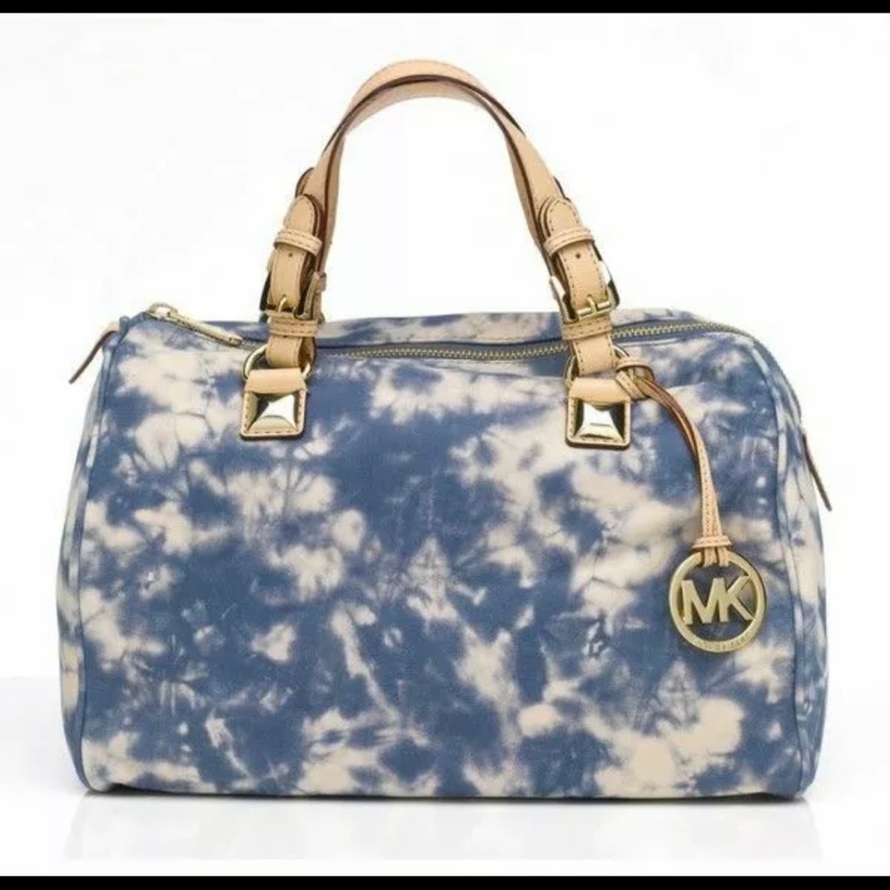 Michael Kors Blue Tie Dye Grayson Satchel
